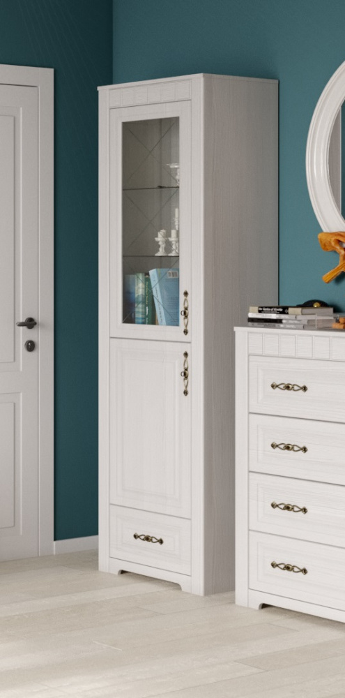 Фото - шкаф-витрина 1-дв Прованс 1-ящ 