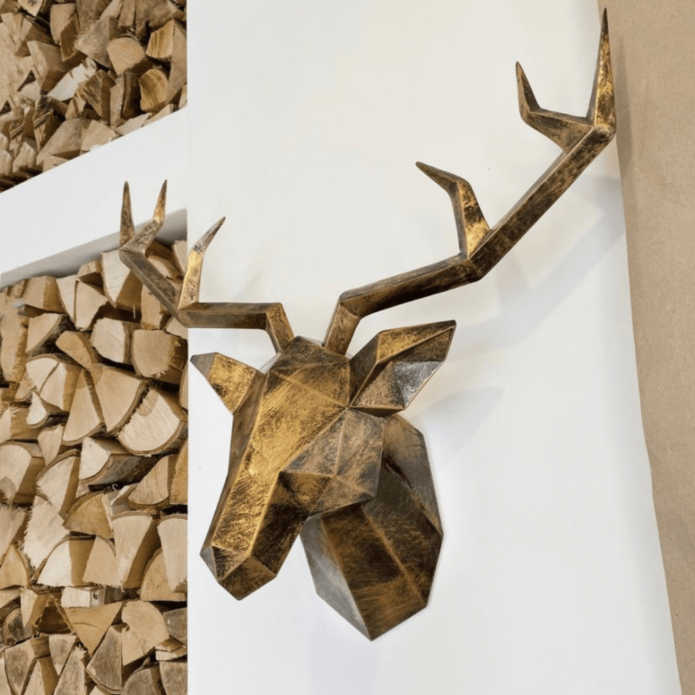 Фото - настенный декор Голова оленя бронза 
