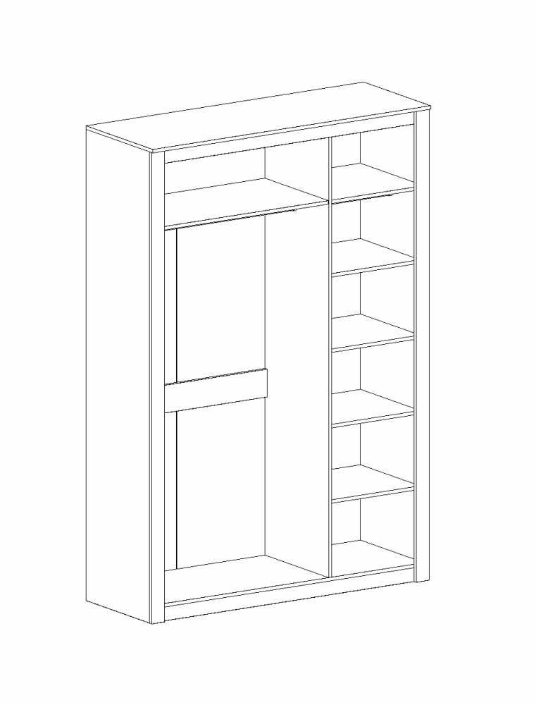 Фото - шкаф 3-дв Даллас с зеркалом 