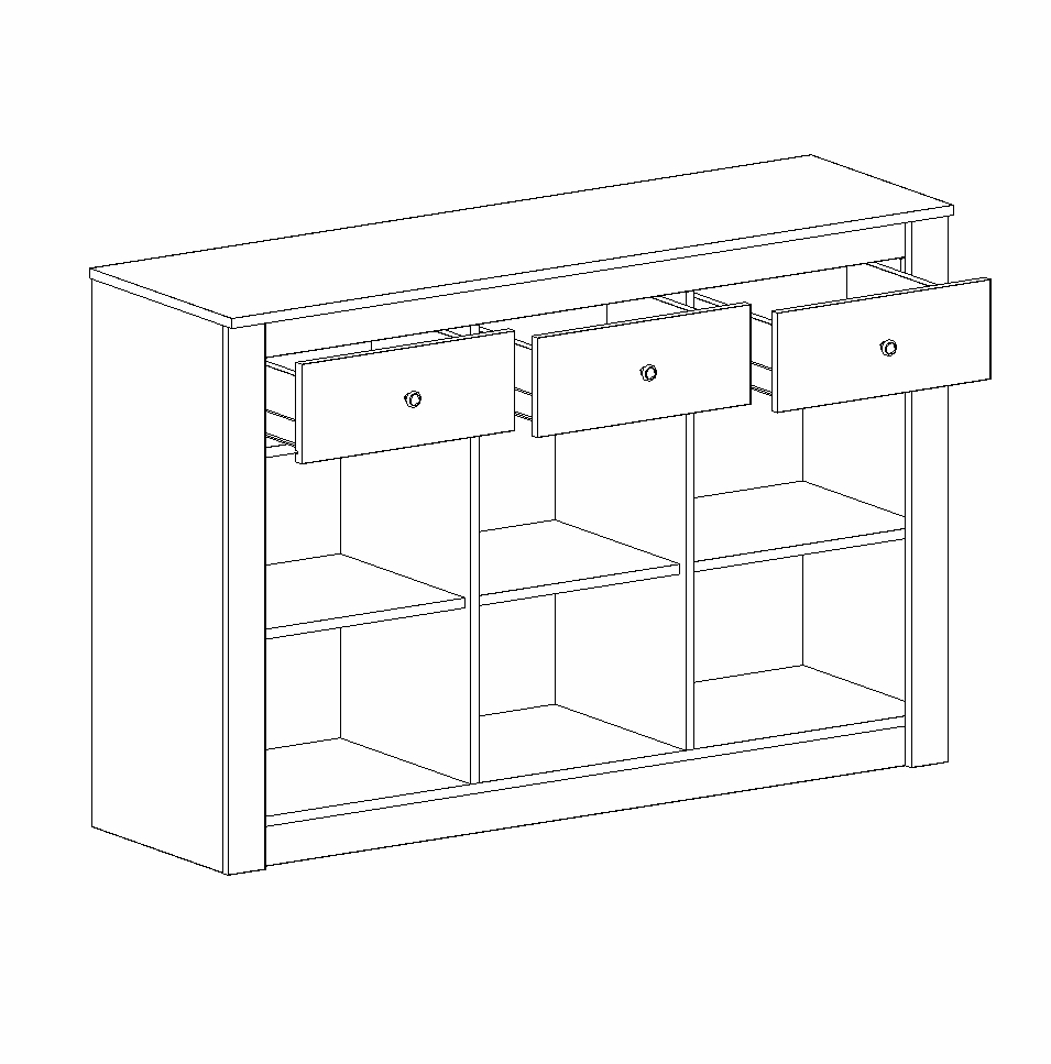 Фото - тумба Даллас 3-дв 3-ящ 