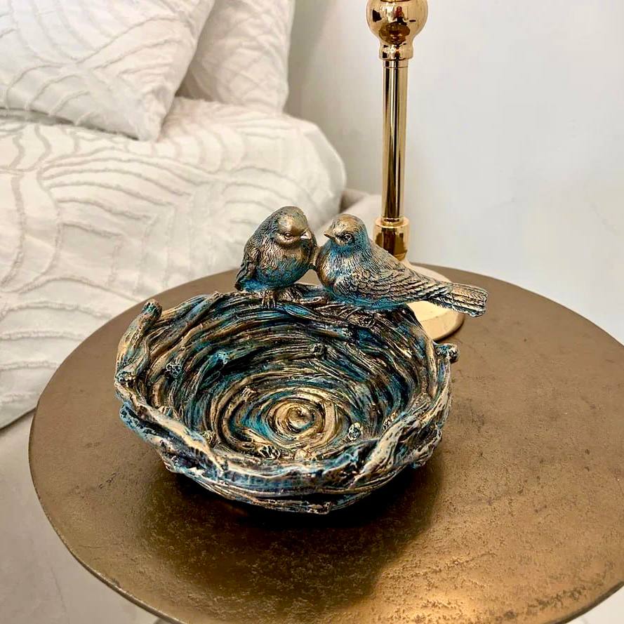 Фото - подставка д/мелочей Птичье гнездо бирюза 