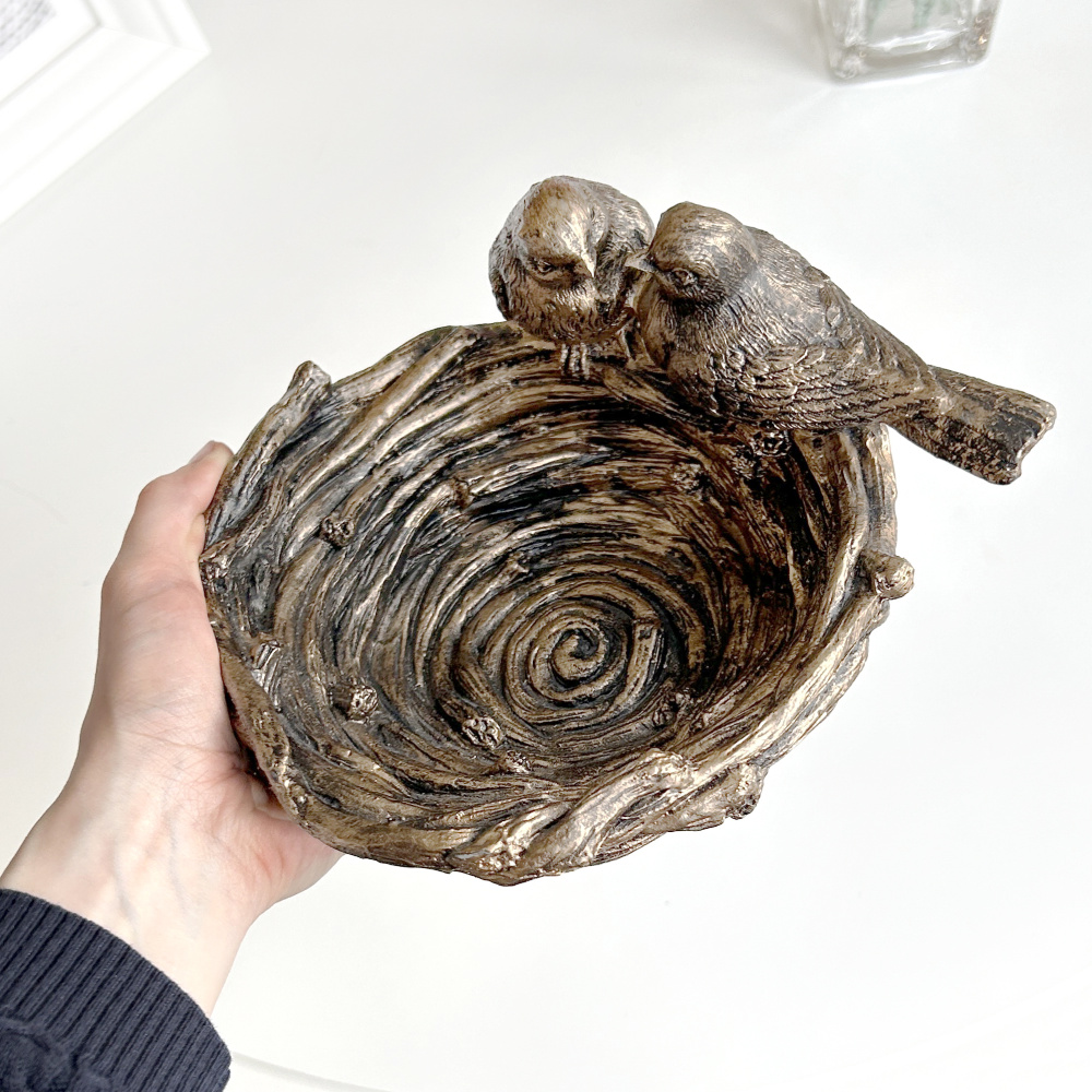 Фото - подставка д/мелочей Птичье гнездо бронза 