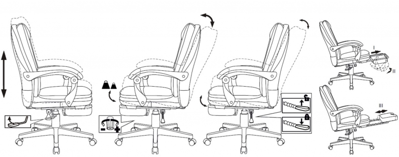 Фото - кресло руководителя Бюрократ CH-820MSG-F с подставкой для ног 