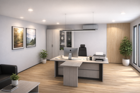 кабинет руководителя Тренд ясень анкор белый/базальт 