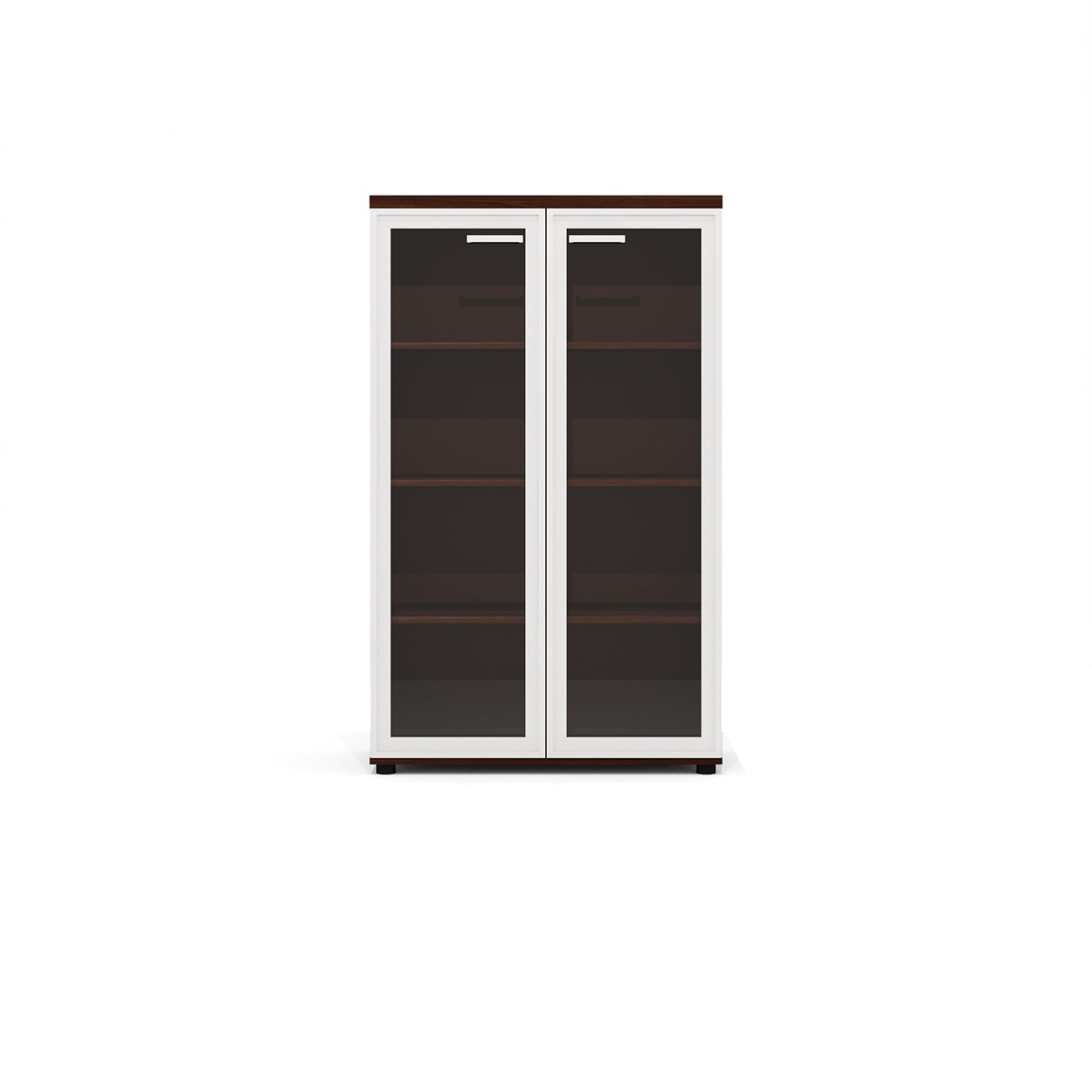 Фото - шкаф д/документов Гранд со стеклом в профиле орех 