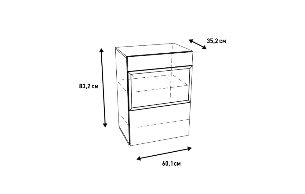 Фото - шкаф-витрина Анри 1-дв навесной 