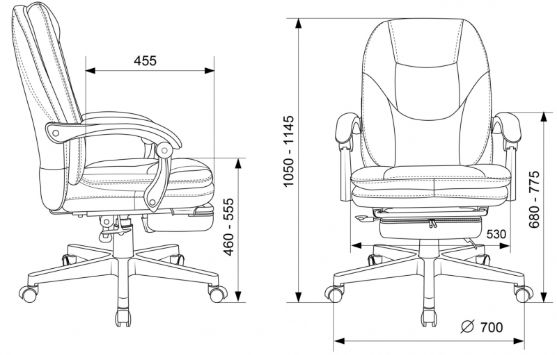 Фото - кресло руководителя Бюрократ CH-868N-BF с подставкой для ног 