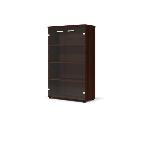 шкаф д/документов Гранд со стеклом орех 