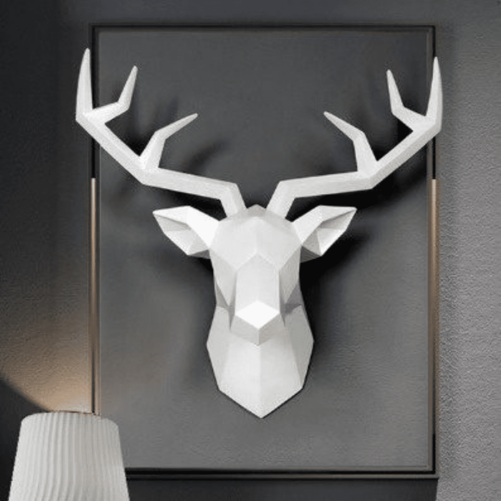 Фото - настенный декор Голова оленя белый 