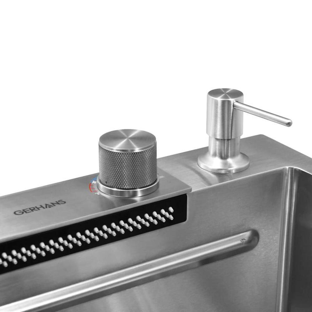 Фото - мойка врезная прямоугольная Gerhans 75*45 со смесителем и аксессуарами 