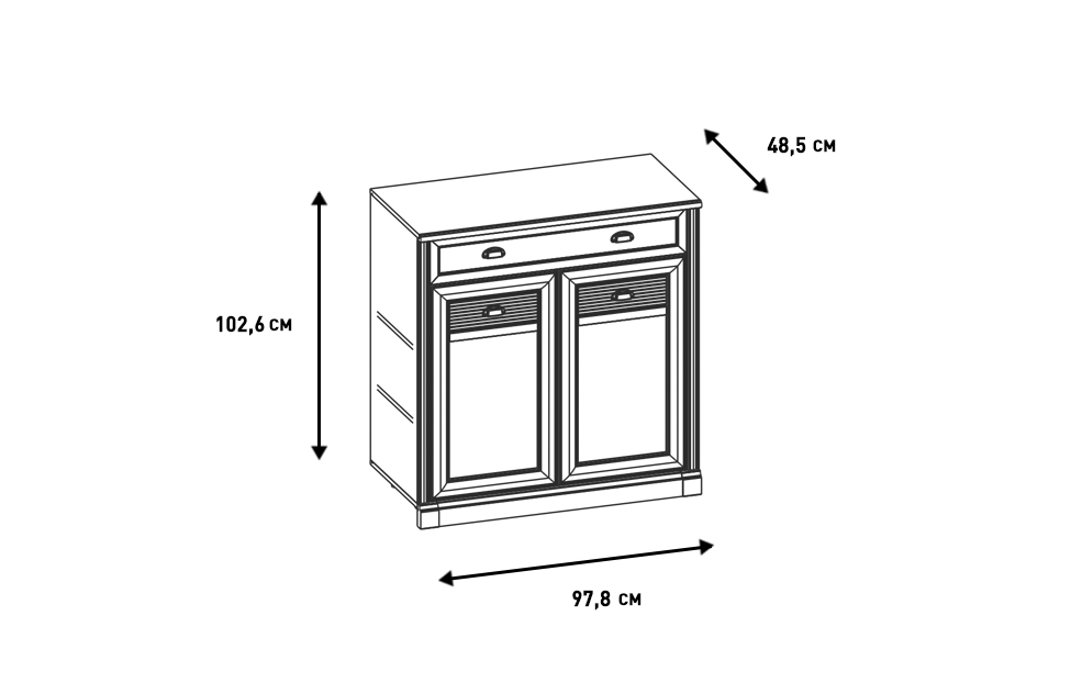 Фото - тумба Изотта 2-дв 1-ящ  Фото - тумба Изотта 2-дв 1-ящ