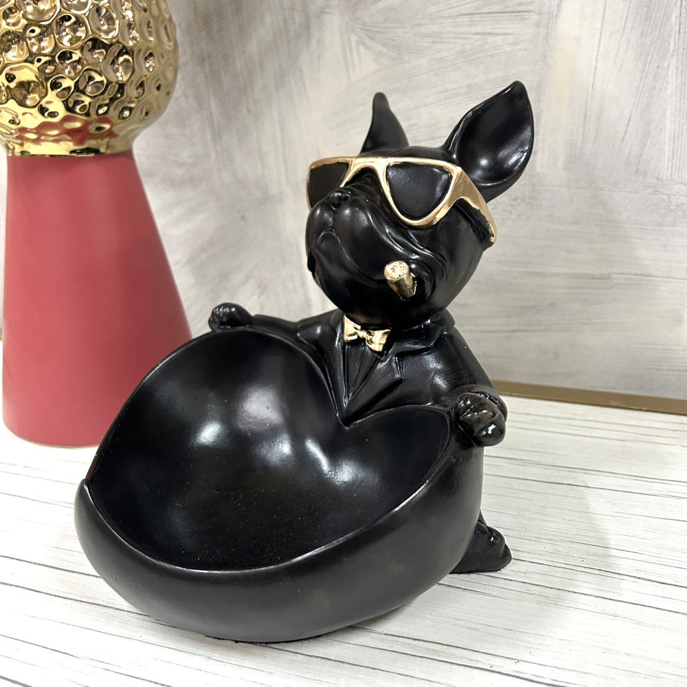 Фото - подставка д/мелочей Бульдог в очках версаль 