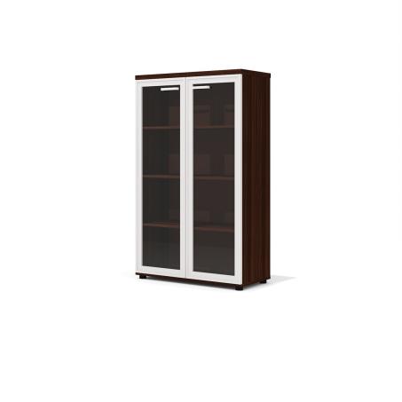 шкаф д/документов Гранд со стеклом в профиле орех 