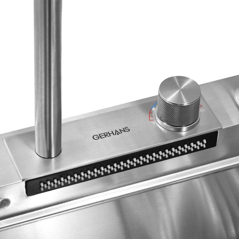 Фото - мойка врезная Gerhans K37545 со смесителем и аксесуарами 