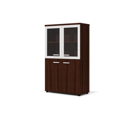 шкаф д/документов Гранд средний комбинированный орех 