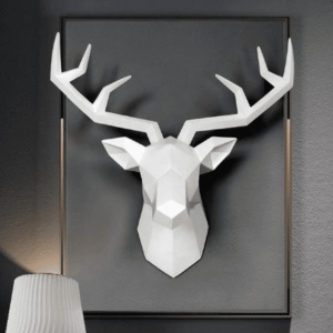 настенный декор Голова оленя белый 