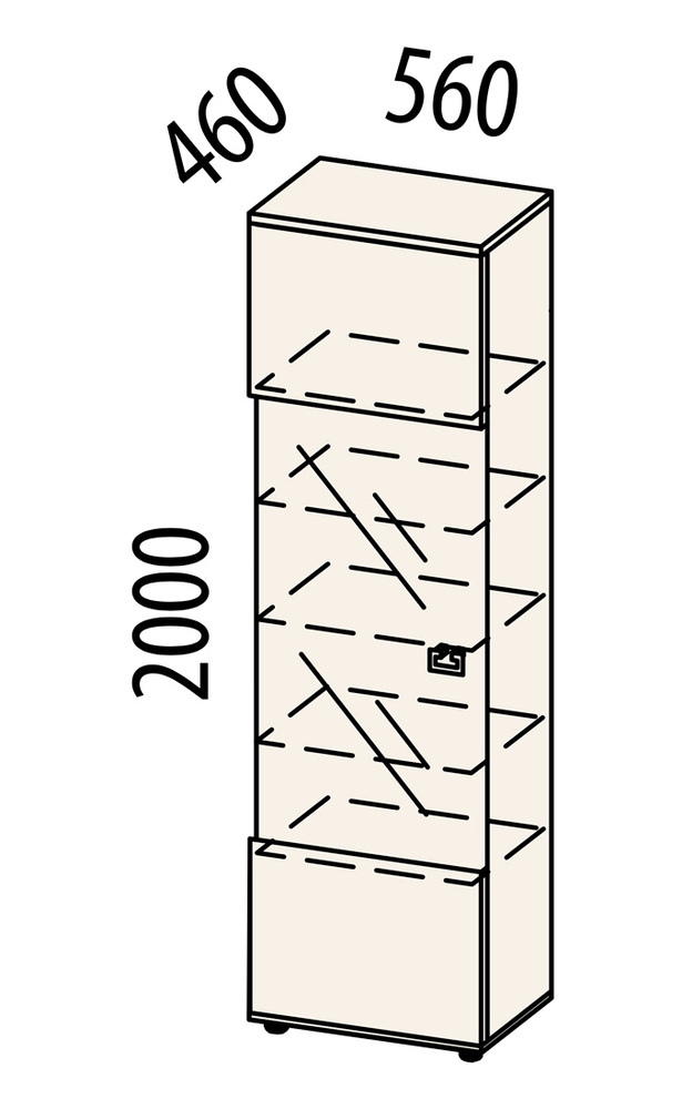 Фото - шкаф-витрина Соренто большой 