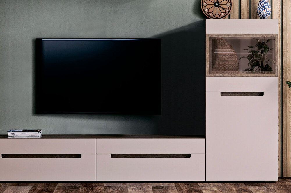 Фото - шкаф Анри низкий с/стеклом 