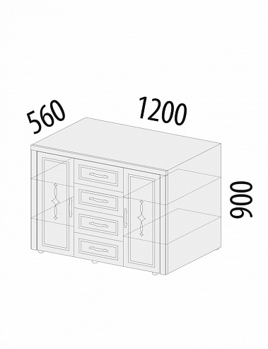 Фото - комод Венеция 4-ящ 2-дв 