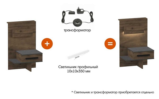Фото - тумба прикроватная Глазго с 1-ящ 