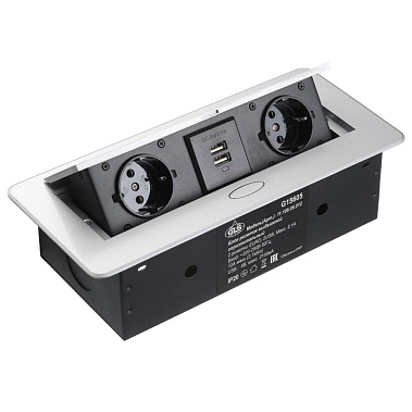 Фото - лючок 2 розетки с USB-разъемами 