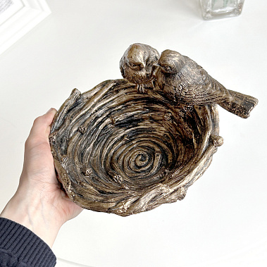 Фото - подставка д/мелочей Птичье гнездо бронза 