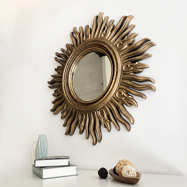 Фото - зеркало Солнце круглое бронза 