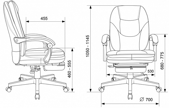 Фото - кресло руководителя Бюрократ CH-868N-BF с подставкой для ног 