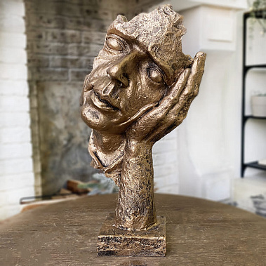 Фото - статуэтка Тишина рука-лицо бронза 