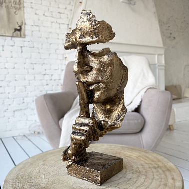 Фото - статуэтка Молчание рука-лицо бронза 