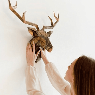 Фото - настенный декор Голова оленя бронза 