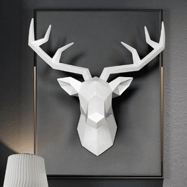 Фото - настенный декор Голова оленя белый 