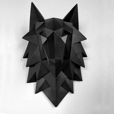 Фото - настенный декор Голова волка черный 