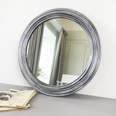 Фото - зеркало Новая классика круглое античное серебро 