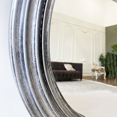 Фото - зеркало Новая классика круглое античное серебро 