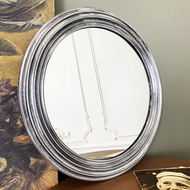 Фото - зеркало Новая классика круглое античное серебро 