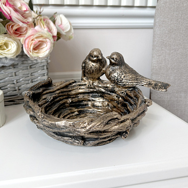 Фото - подставка д/мелочей Птичье гнездо бронза 