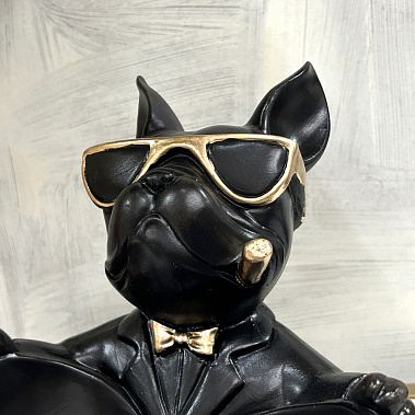 Фото - подставка д/мелочей Бульдог в очках версаль 