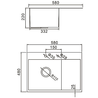 Фото - мойка врезная Gerhans K35848B-R 