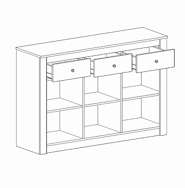 Фото - тумба Даллас 3-дв 3-ящ 