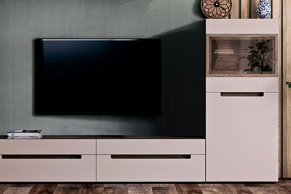 Фото - шкаф Анри низкий с/стеклом 