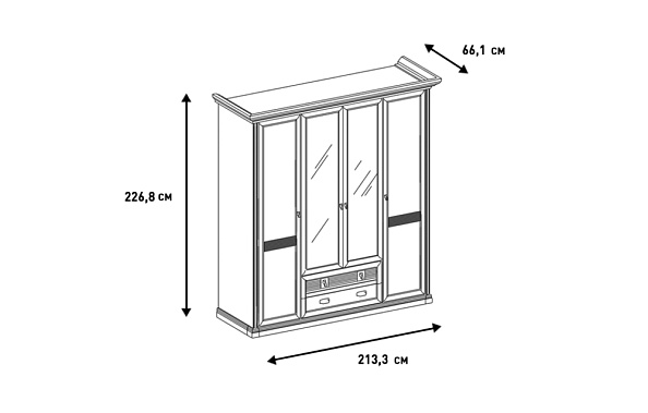 Фото - шкаф 4-дв Изотта 
