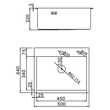 Фото - мойка врезная Gerhans 50*44 