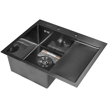 Фото - мойка врезная прямоугольная Gerhans 58*48 левая 