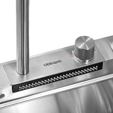 Фото - мойка врезная прямоугольная Gerhans 75*45 со смесителем и аксессуарами 