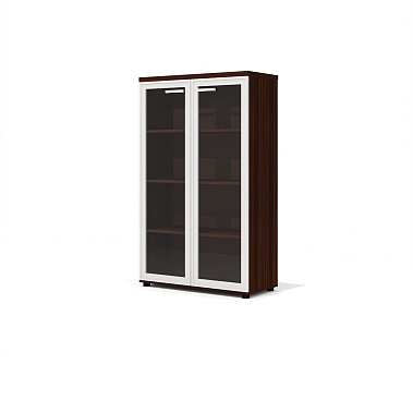 Фото - шкаф д/документов Гранд со стеклом в профиле орех 