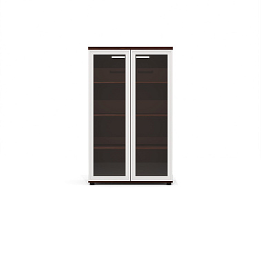 Фото - шкаф д/документов Гранд со стеклом в профиле орех 