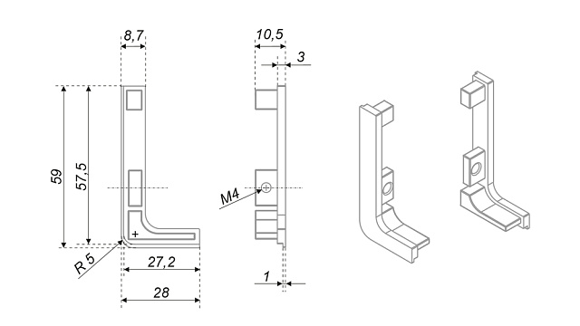Фото - заглушки д/ручек Gola L комплект 