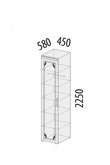 Фото - шкаф 1-дв Версаль 